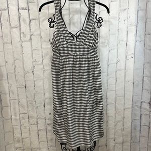 Dream Society Mini Dress Silk Slip Off White Diamond Pattern on Grey Hight Waist